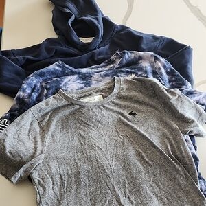 Abercrombie Kids Gray T-Shirt and Blue Hoodies Set